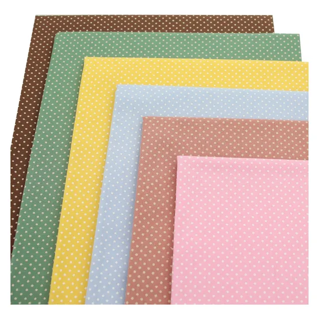 Kit Tecido Tricoline Composê Mini Poá Patchwork - 6 Cortes