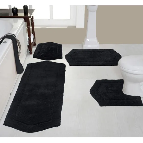 Alfombra Baño Suave Algodon Absorbente Lavable Maquina Juego