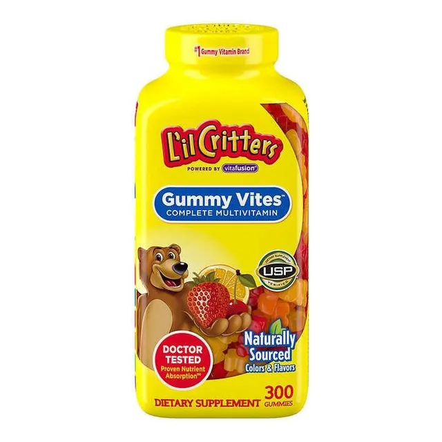 Multivitaminico Niños (as) Lil Critters (300 Gomitas) Sabor Frutilla