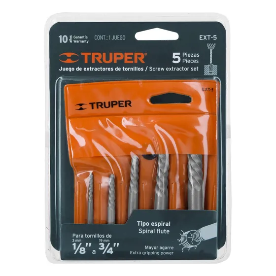 Juego Kit Extractor De Tornillos Pernos 5pzs (14512) Truper