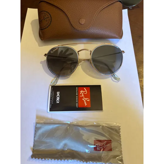 Óculos Rayban (sem Uso) Mady In Italy Aviador Prateado Cinza Prateado Prateado
