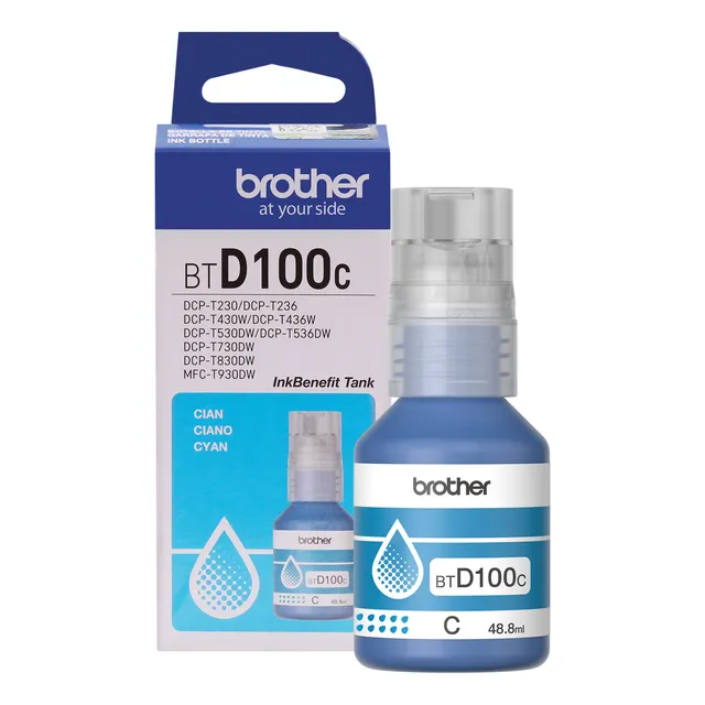 Tinta Brother Btd100c Serie Inkbenefit Tank Cian
