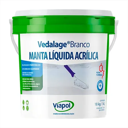 Manta Líquida Branca Vedalage Viapol Impermeabiliza Cor Branco