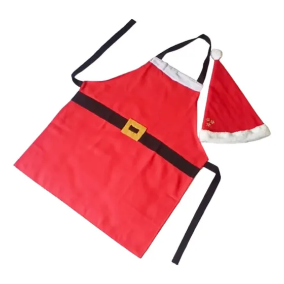 Delantal Entero Y Gorro Navideño (conjunto)