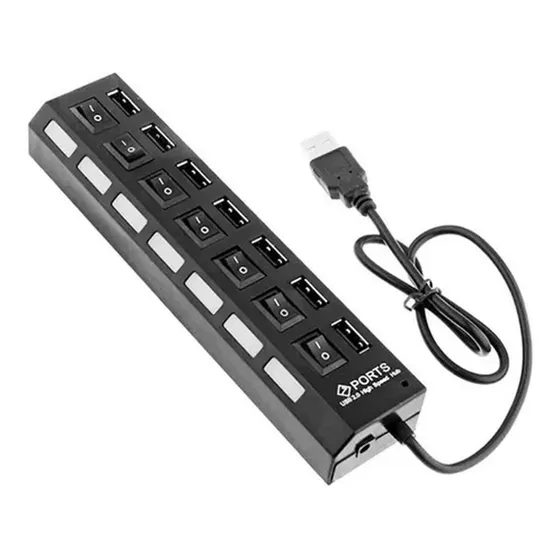 Hub Usb 7 En 1 Puertos Multiplicador Conector Pc Laptop
