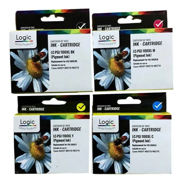 Pack 4 Cartuchos Tinta Para Canon Pgi 1100 Xl Colores Maxify