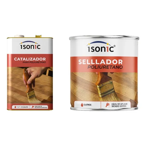 Sellador De Poliuretano Transparente 2lt Con Catalizador 1lt
