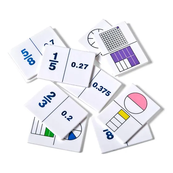 Hand2mind Fraction And Decimal Dominoes Game