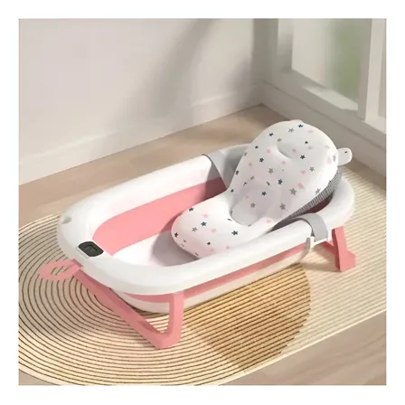 Tina De Bebe Bañera Plegable Con Termometro + Cojin
