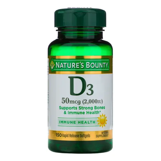 Nature's Bounty Vitamina D3 50mcg Sistema Inmune 150 Caps