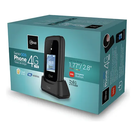 Celular Adulto Mayor Doble Pantalla Negro Negro