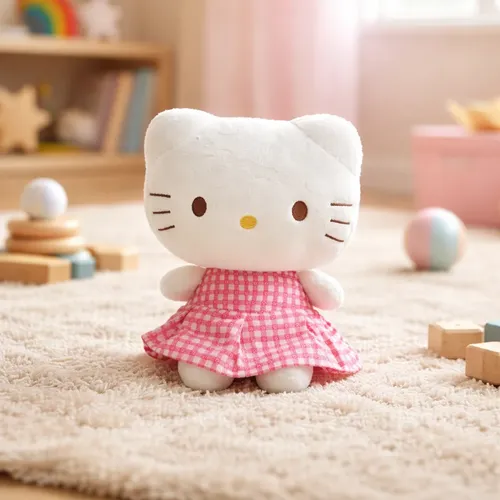 Pelúcia Hello Kitty 21cm Branco Rosa Bud Antialérgico | MercadoLivre