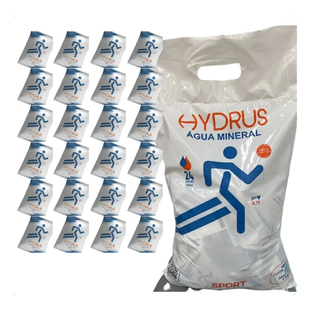 Água Mineral Sachê Fitness Hydrus Sport Kit 24 Unds  C/235ml