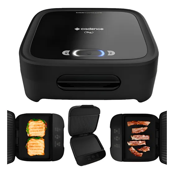 Sanduicheira Elétrica Preta Portátil San400 Cadence Click 220v Preto 220v