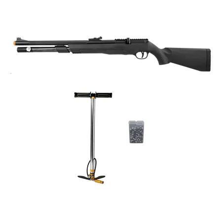 Carabina Pressão Pcp Jts Airstryke 5.5mm Vr Artemis + Bomba Preto 5.5 Mm