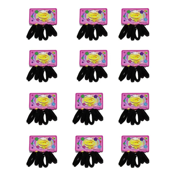 Liga Para Cabello 72 Pzs Donitas Elástica Dif Colores Color Negro