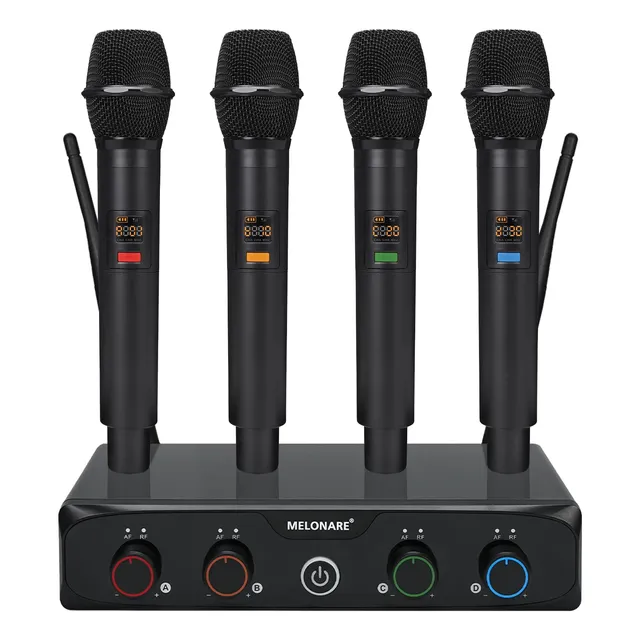 Sistema De Micrófono Inalámbrico 4 Canales Para Karaoke