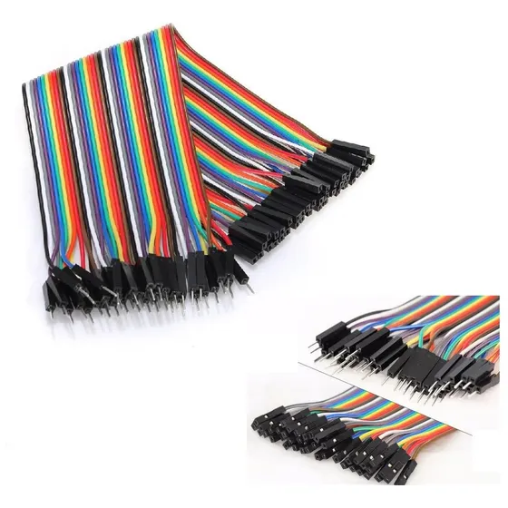 Kit 2 Cabo Wire Jumper 20cm 40 Fios Protoboard Fêmea-macho
