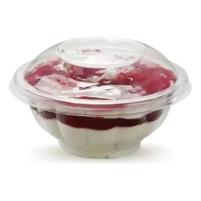 100un Embalagem 250ml Bolo De Pote C/ Tampa Descartável G680
