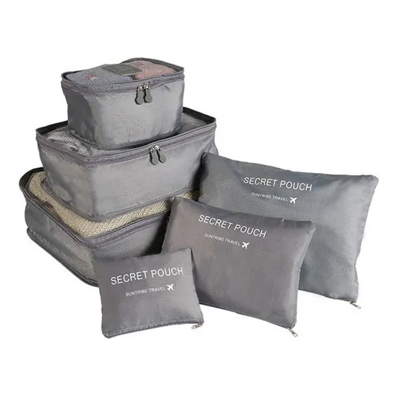 Organizador de equipaje WIL Organizador Set 6 piezas color gris - Pack de 6 unidades