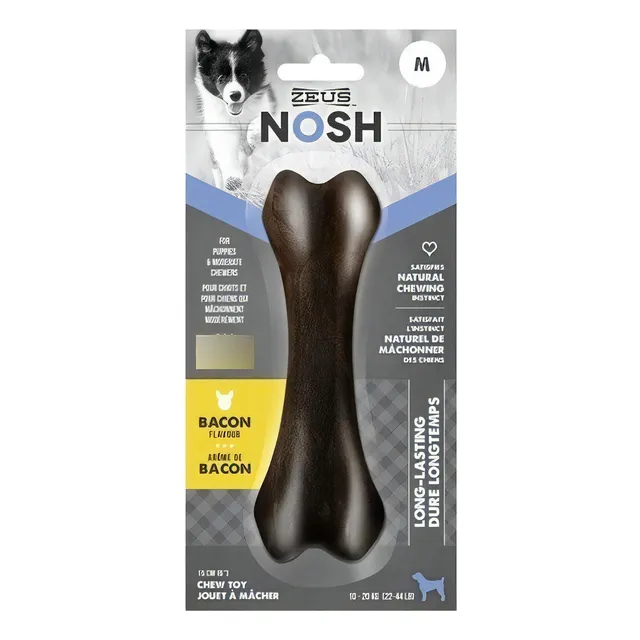 Hueso Masticable Juguete Perros Sabor Bacon Zeus Nosh Flex M