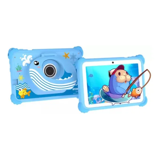 Tablet Infantil 7  64gb 4gb Ram Android Wi-fi Capa Protetora Azul-aço