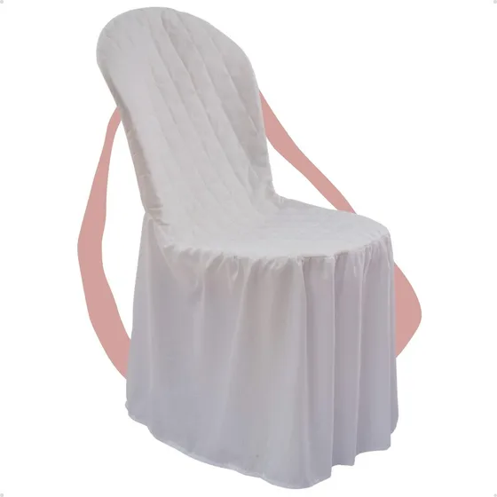 Kit 20 Capa De Cadeira Matelado Para Festa Buffet Lisa Lavavel Com Babado