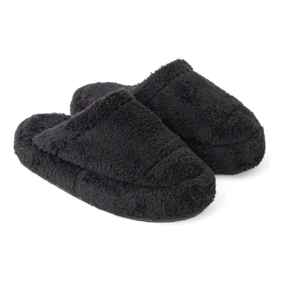 Pantufla Pantu Puffy Negro Mujer Otoño Invierno Bragué