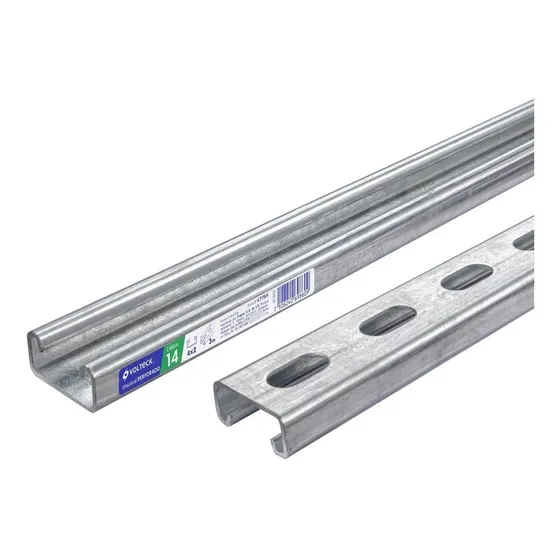 Perfil Unicanal Volteck Perforado De 3 M 4 X 2 Cm Calibre 14