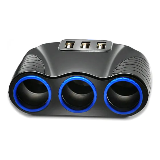 Charger Splitter 3 Vias, Soquete 12-24v, Isqueiro De Carro P