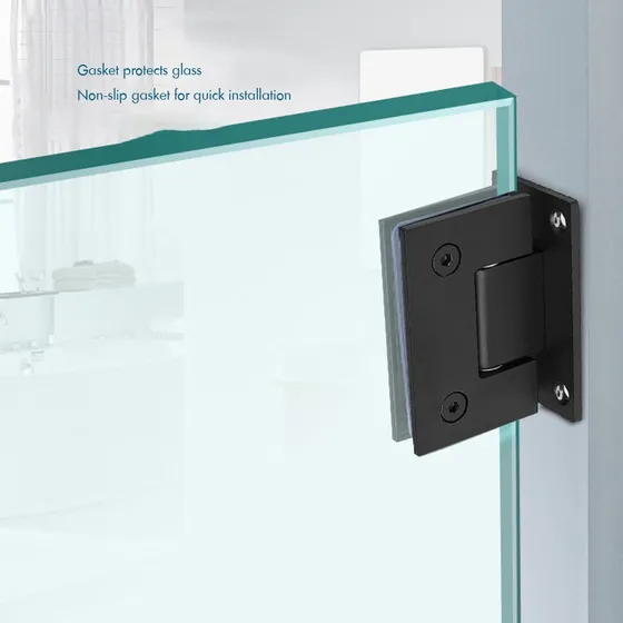Bisagra Acero Inoxidable Puerta De Cristal Acabado Negro