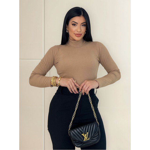 Blusa Manga Longa Feminina Frio Canelada Cacharrel Inverno Blusa Manga Longa Feminina Frio Canelada Cacharrel Inverno