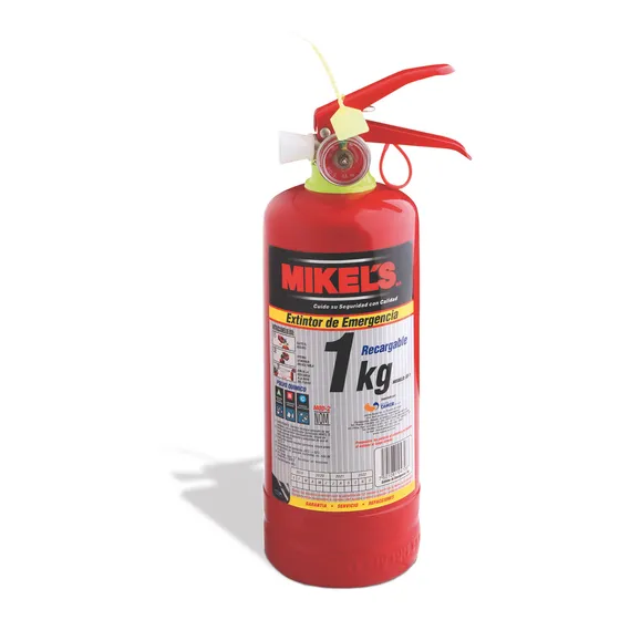 Extintor De Emergencia 1 Kg Recargable Con Soporte Mikels