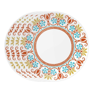 Juego De Platos Cocina Vidrio Multicolor 4 Pz 26 Cm 5232380 Juego De Platos Cocina Vidrio Multicolor 4 Pz 26 Cm 5232380