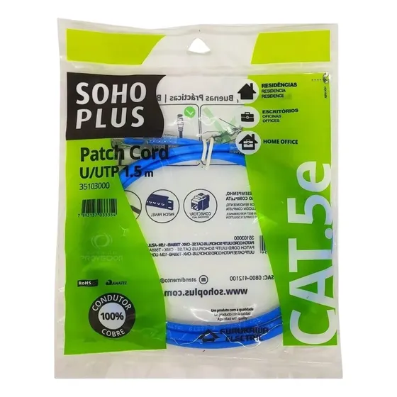 Patch Cord U/utp Cat5e 1,5m Azul 35103000 Furukawa