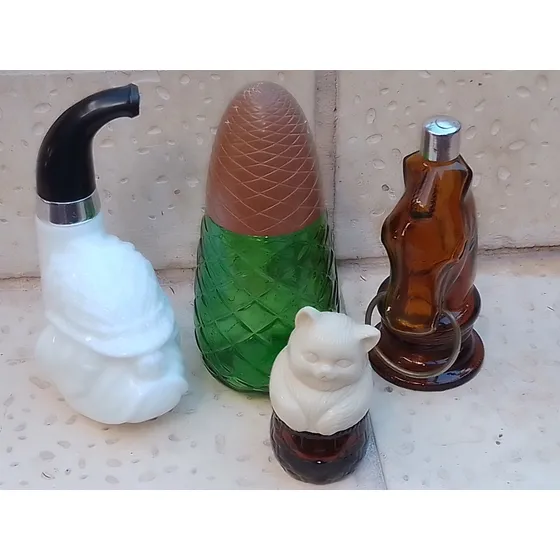 Antiguos Frascos Perfume Vacíos Perro Caballo Precio X Unida