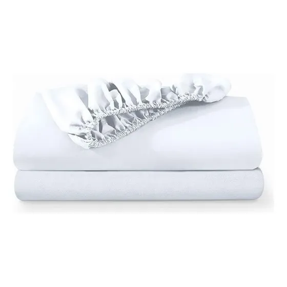 Sabanas Bajera Ajustable Blanca 2 Plazas Elasticada Hilo Ropa De Cama Aura Zeus