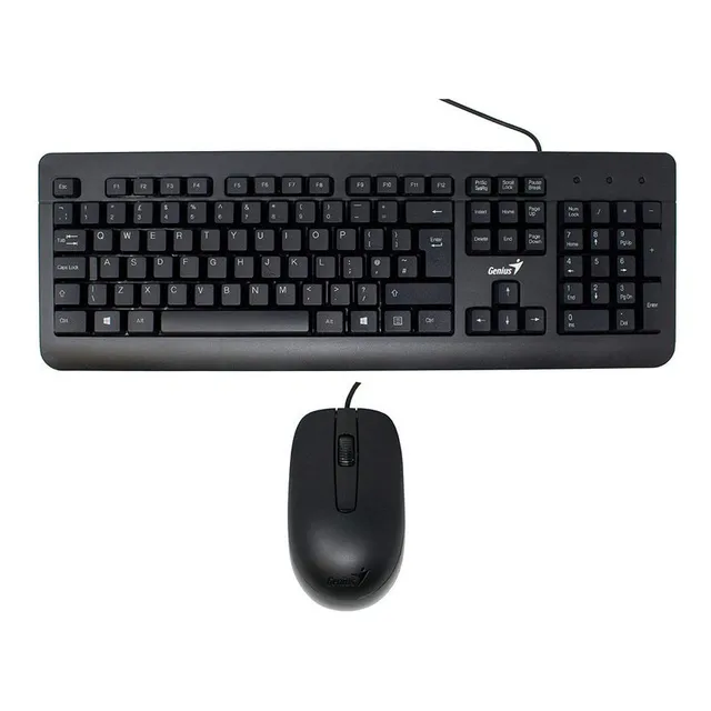 Kit Teclado Y Mouse Para Pc Genius Km 160 Con Cable Usb