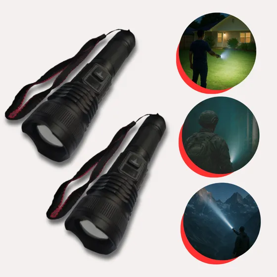 Kit 2 Lanternas Táticas Led Super Potente Sabre De Luz Usb