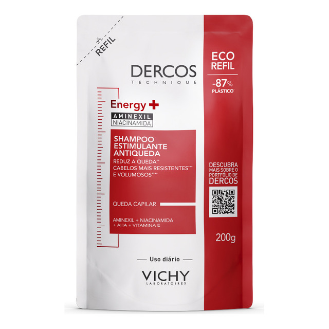 Refil Shampoo Dercos Energy+ 200g Vichy Refil Shampoo Dercos Energy+ 200g Vichy