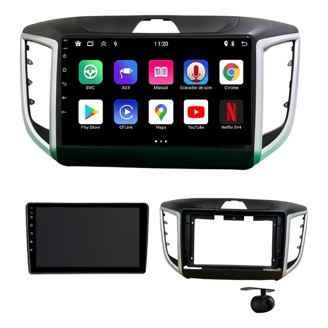 Central Multimidia Creta Android Qled Carplay Cam De Ré 3gb