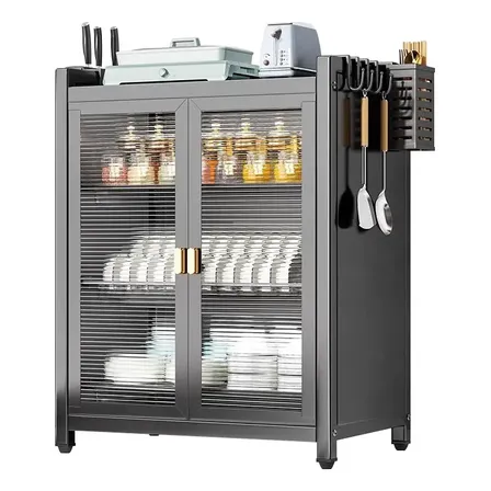 Escorredor De Louça 3 Níveis L57cm Armário Pratos Com Porta Preto