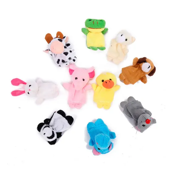 10 Marionetas De Dedo Animalitos Peluche Bebes Niños