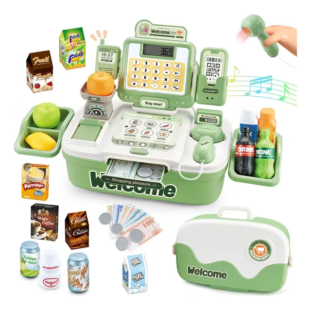 Juego De Juguetes De Cajas Registradoras Para Niños 46piezas