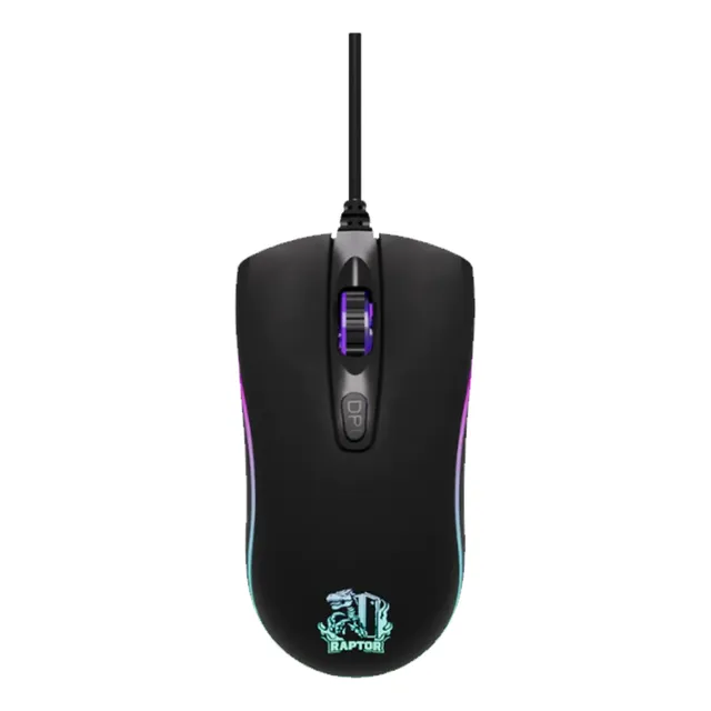 Mouse Gamer Raptor Storm Grip 4 Botones 3600 Dpi Negro Led