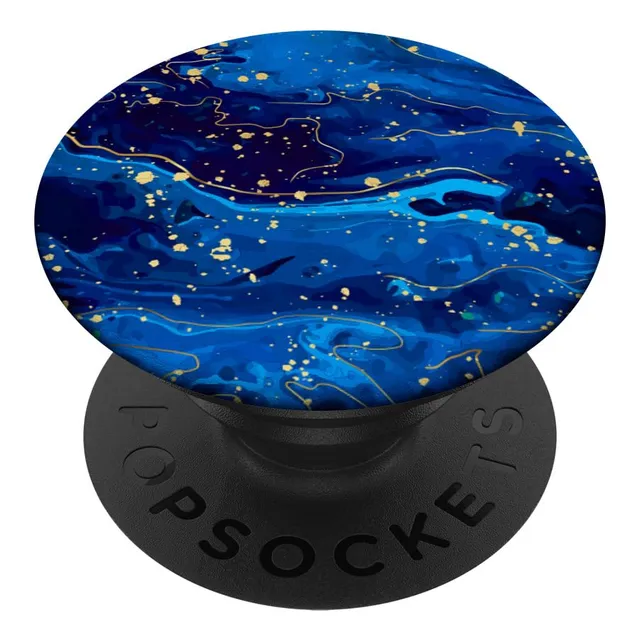 Patron Marmol Arte Diseño Color Azul Claro Oscuro Popsockets