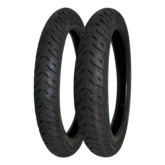 Par Pneu Honda Biz 125 80/100-14 + 60/100-17 Michelin