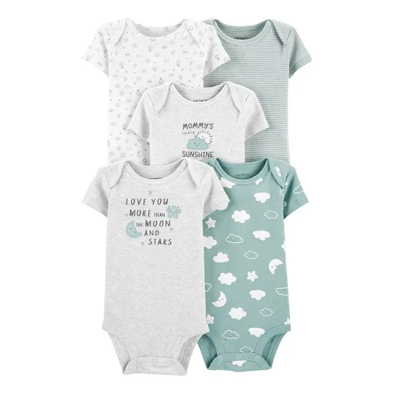 Conjunto 5 Bodys Carters Bebe Unisex