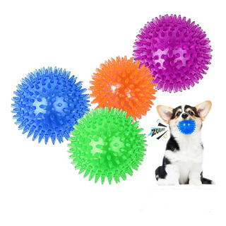 4 Bolas Luz Con Púas Juguete Perros Que Limpian Los Dientes 4 Bolas Luz Con Púas Juguete Perros Que Limpian Los Dientes