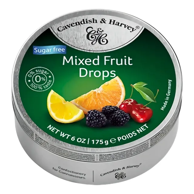 Caramelo Frutas Sin Azúcar Cavendish & Harvey Lata 175g